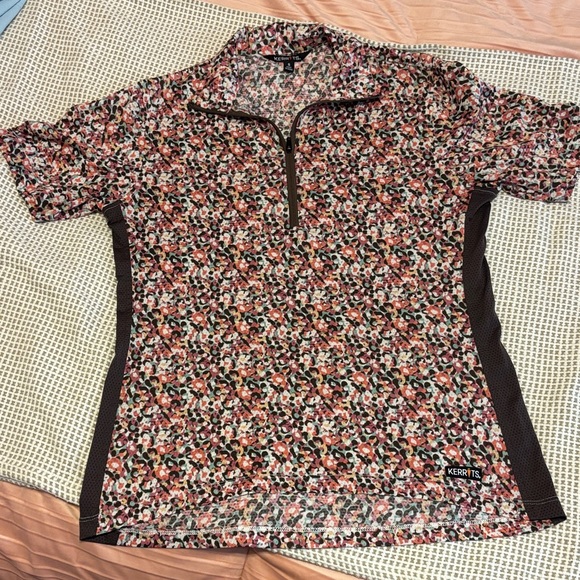 Kerrits Multicolor Floral Quarter-Zip Shirt - Picture 1 of 3